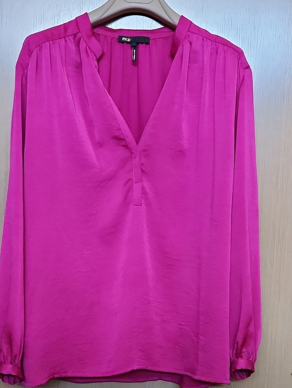 Maje Pink Fuchsia Color Blouse, Size 3 FR. Excellent Condition
